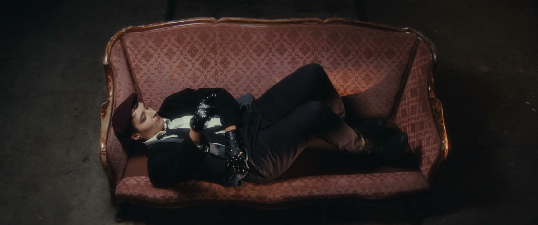 Mime Dancing on Ornate Sofa