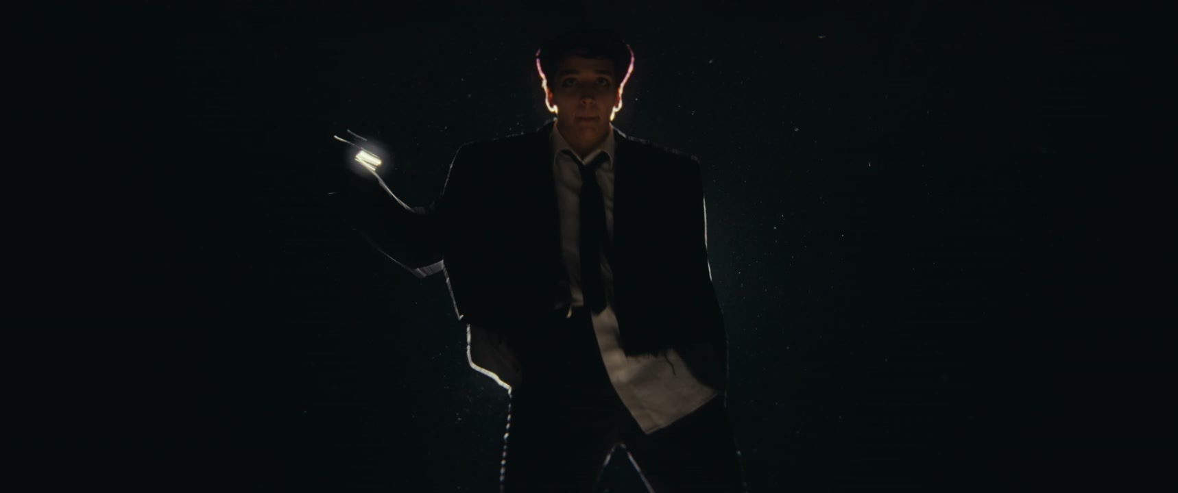 Mime Performer Dancing with Backlight