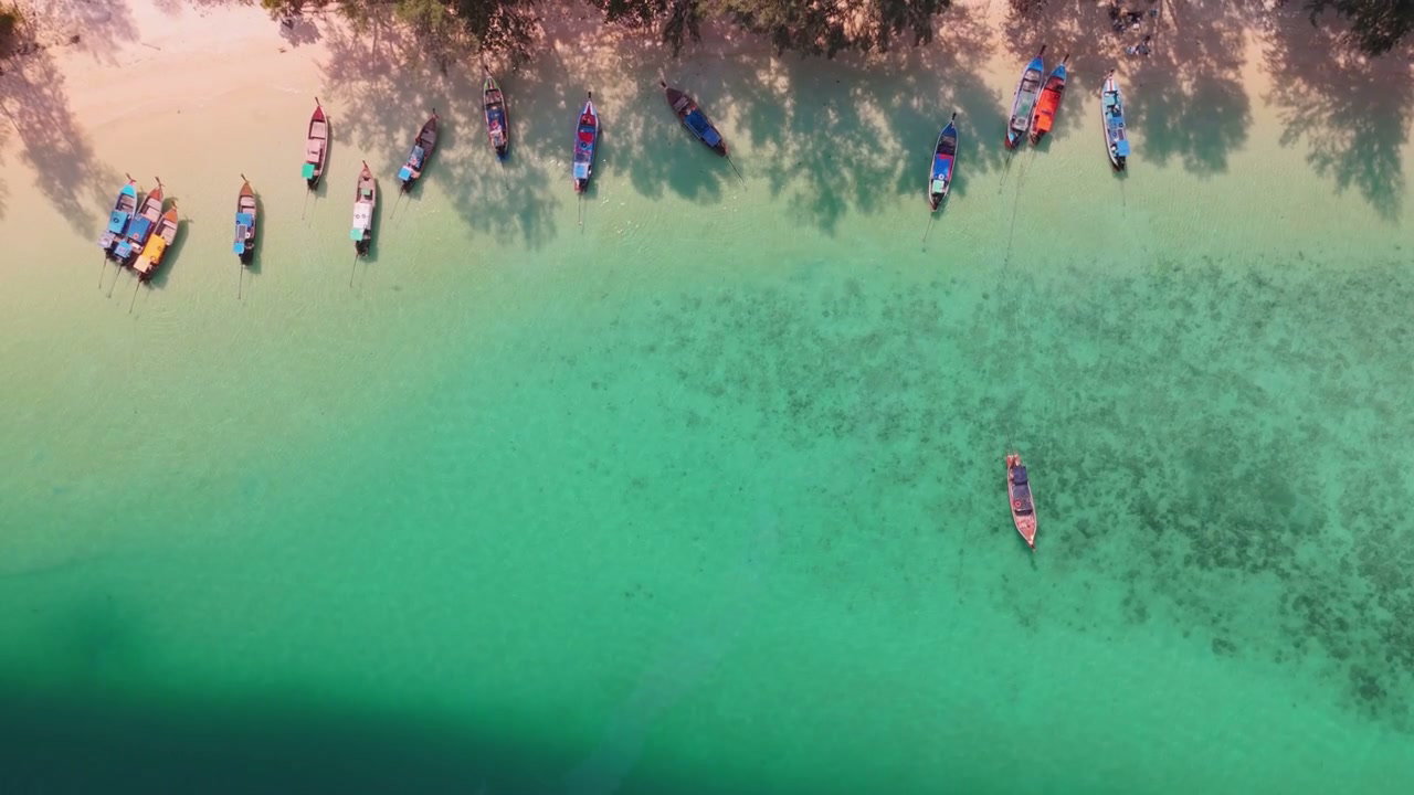 Longtail Boats on Tropical Beach