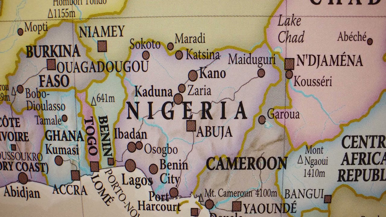Political Map of West Africa Showing Nigeria