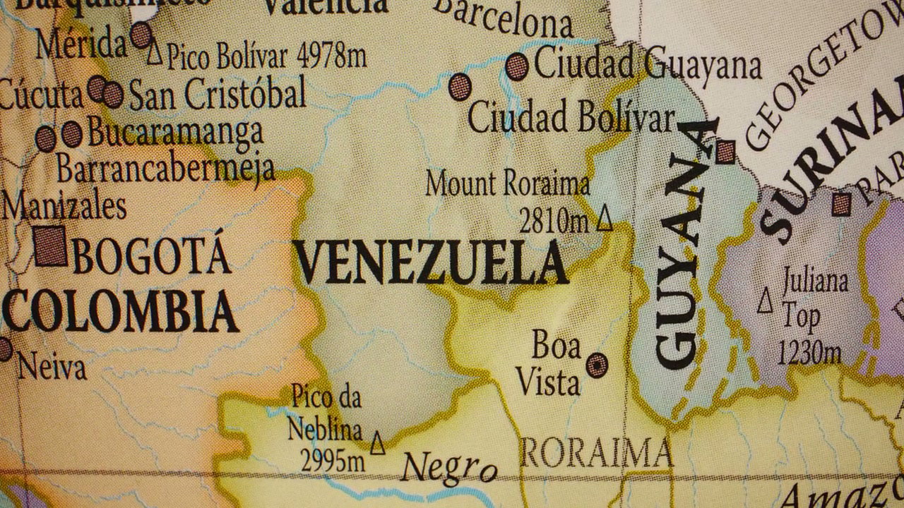 Political Map of Venezuela and Colombia