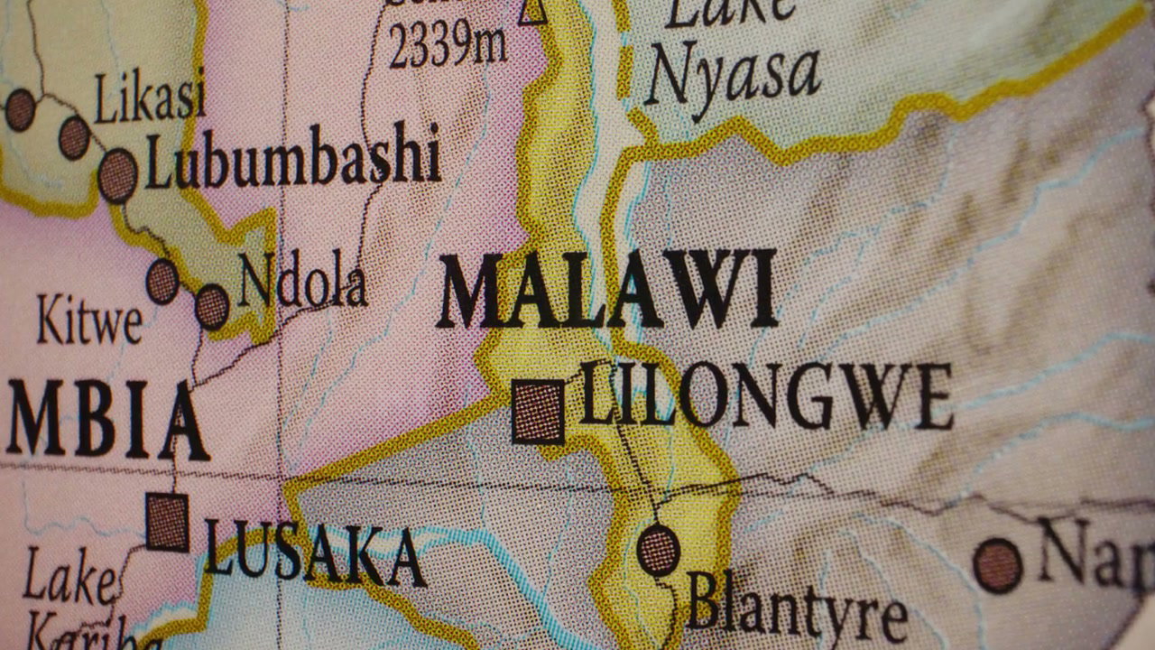 Geopolitical Map of Malawi and Central Africa