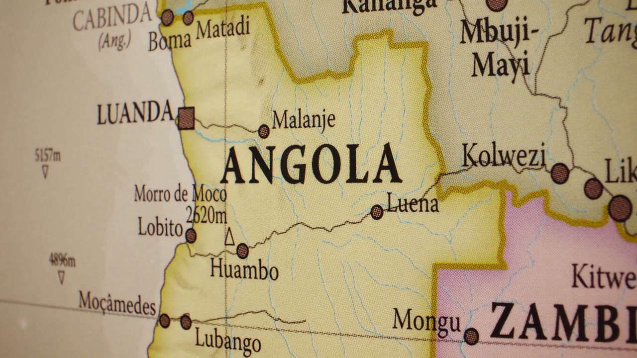 Vintage Map of Angola