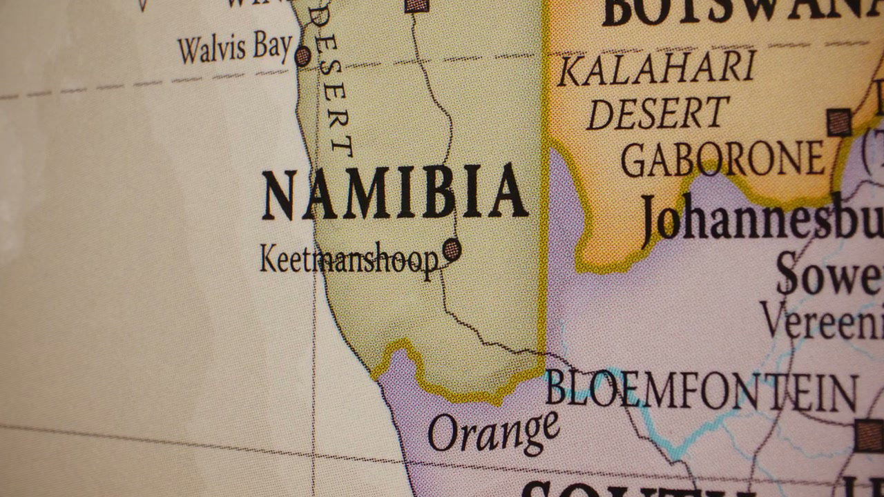 Detailed Political Map of Namibia