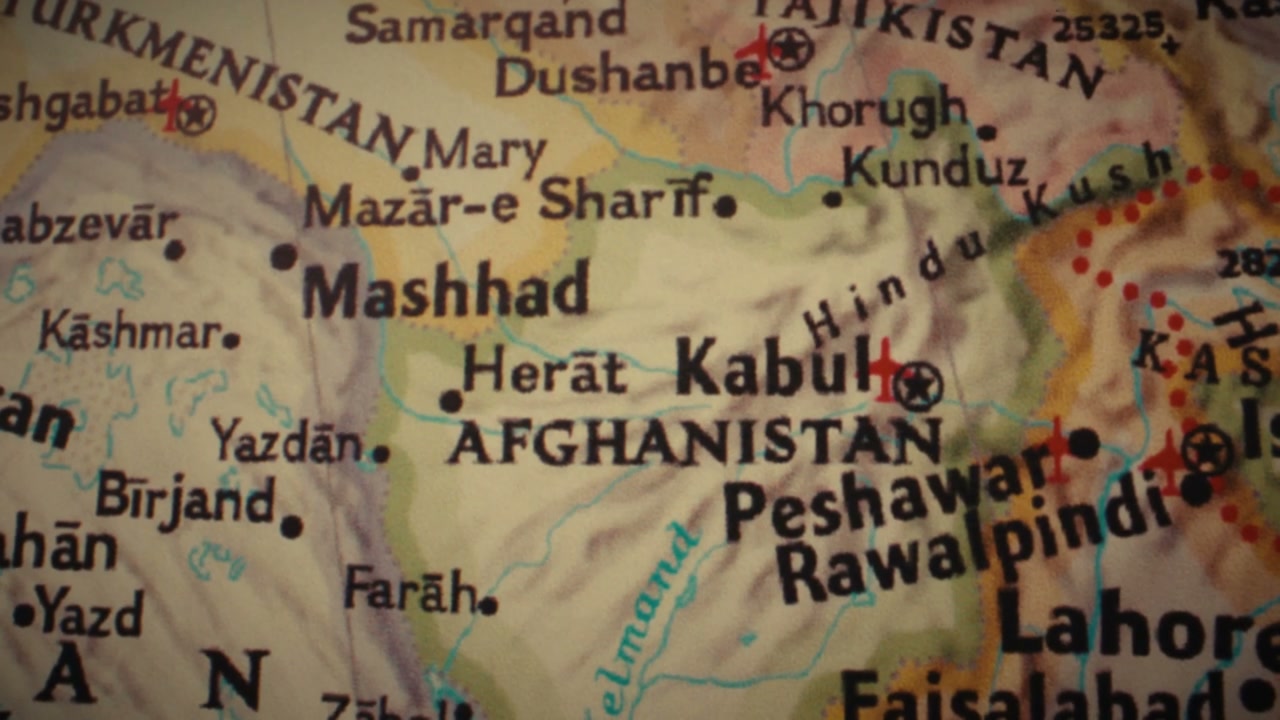Retro World Map of Afghanistan