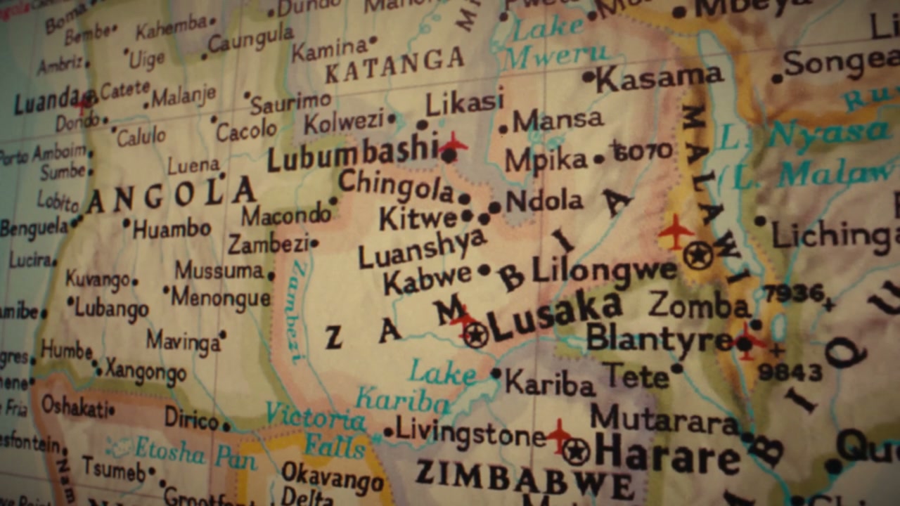 Retro World Map Southern Africa