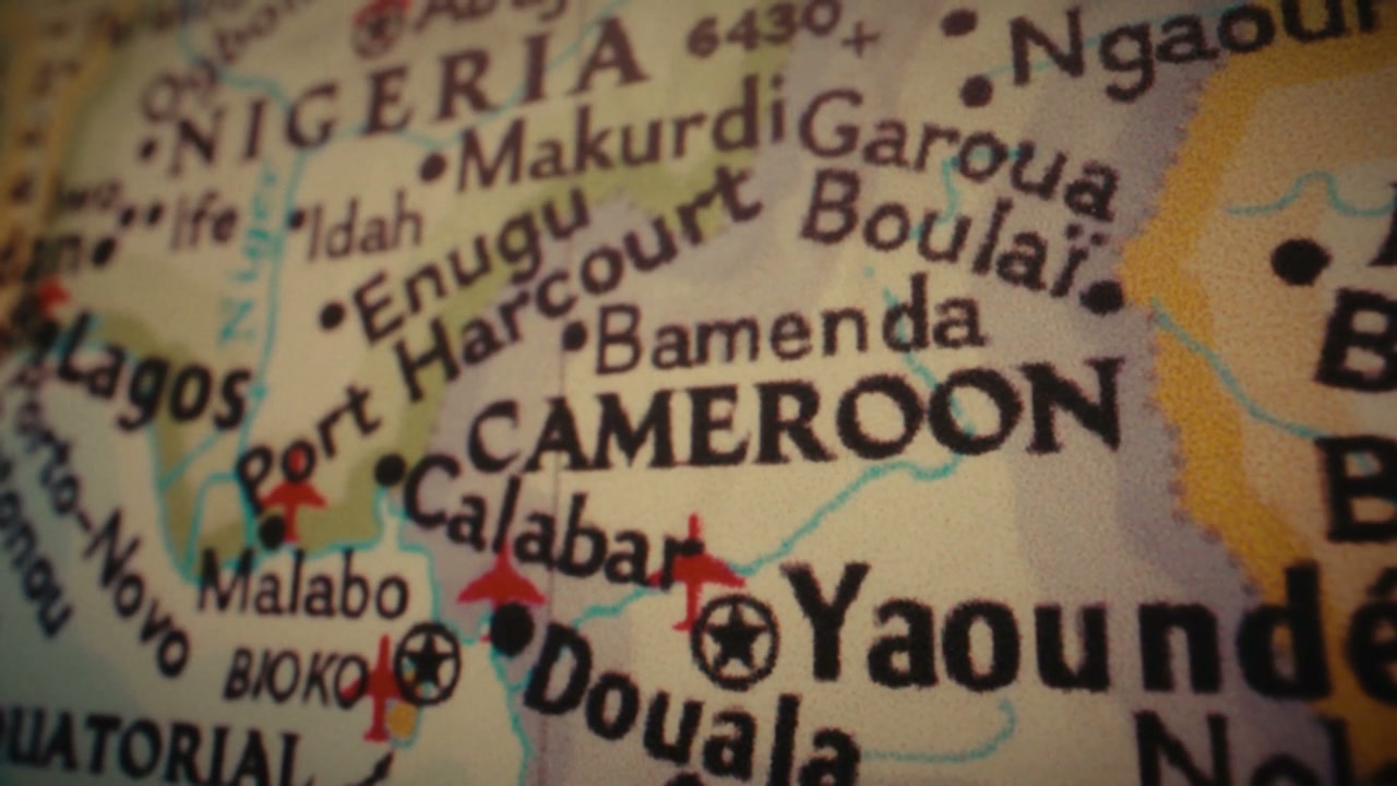 Vintage Map of Cameroon and West Africa