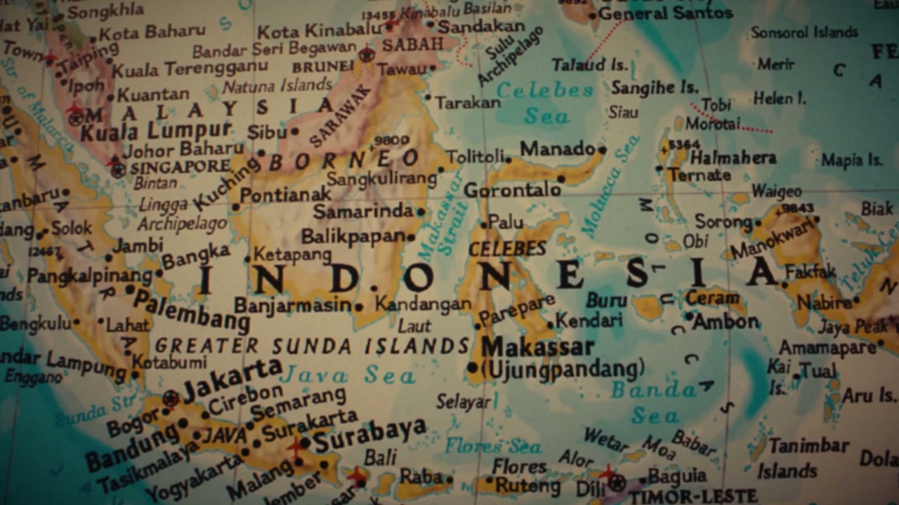 Vintage Map of Southeast Asia and Indonesia