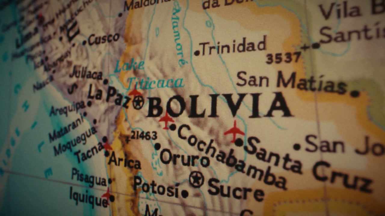 Vintage Map of Bolivia