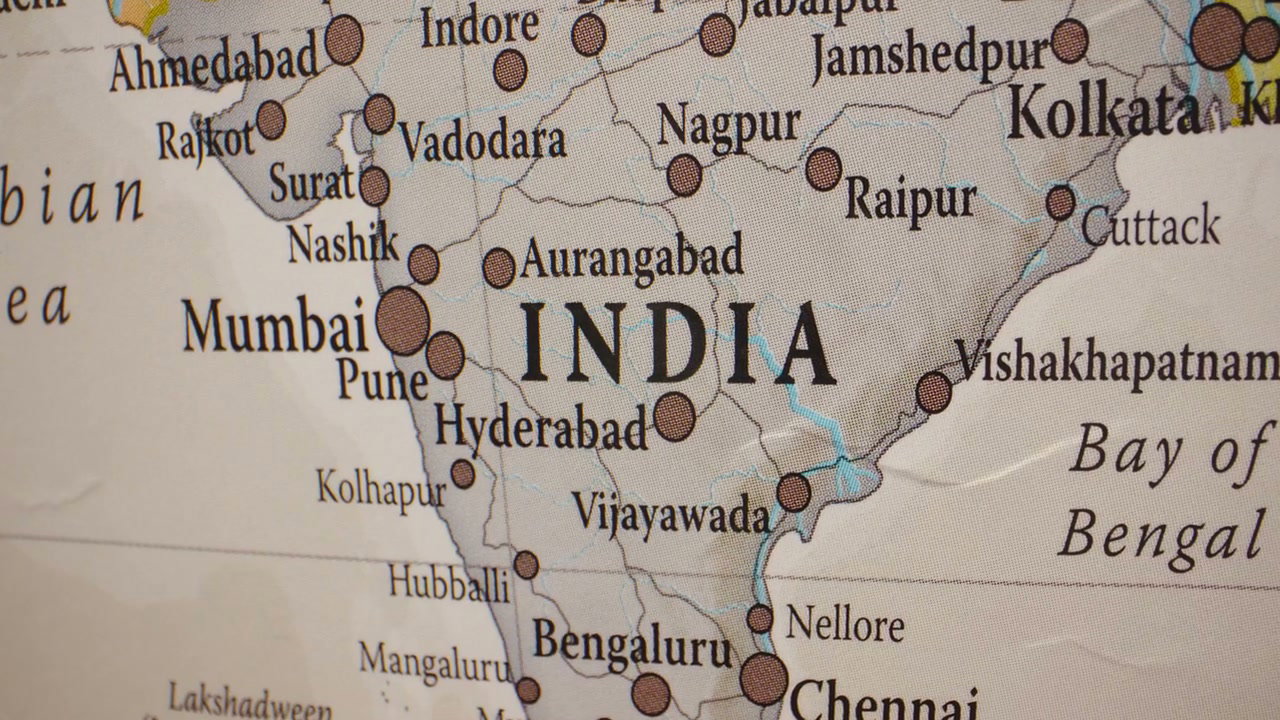 Zoom In On India On World Map
