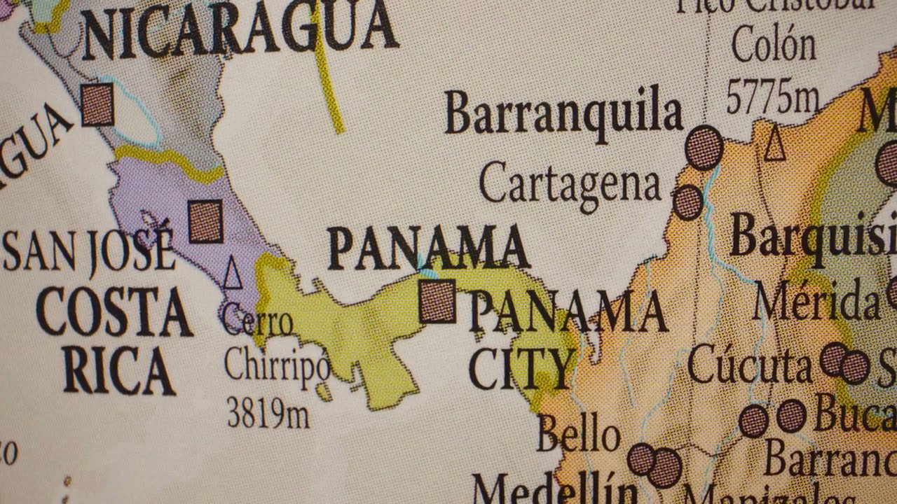 Close-Up Map of Central America
