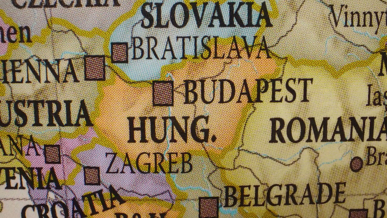 Close Up Map of Central European Countries