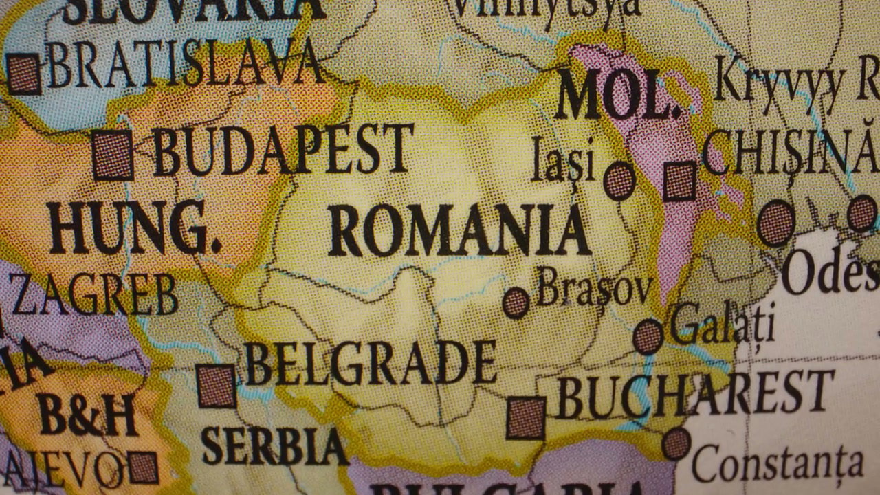 Vintage Map of Romania