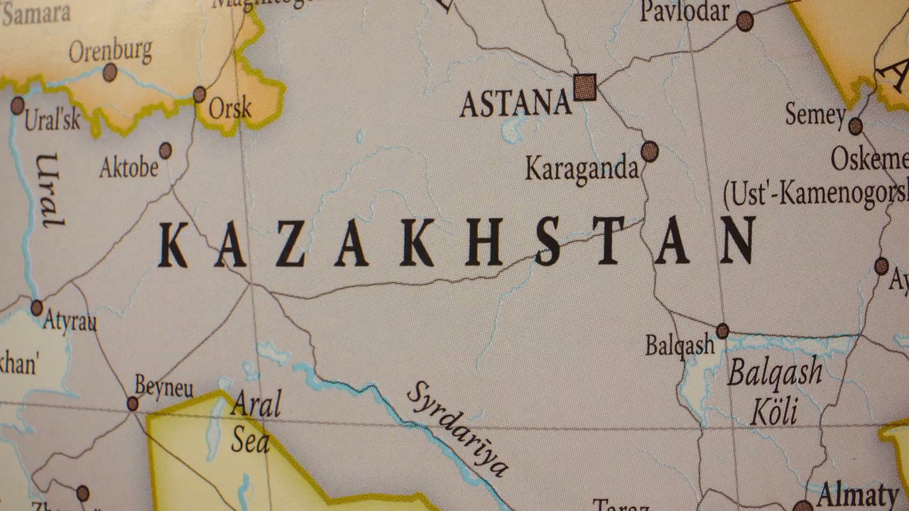 Detailed Political Map of Kazakhstan