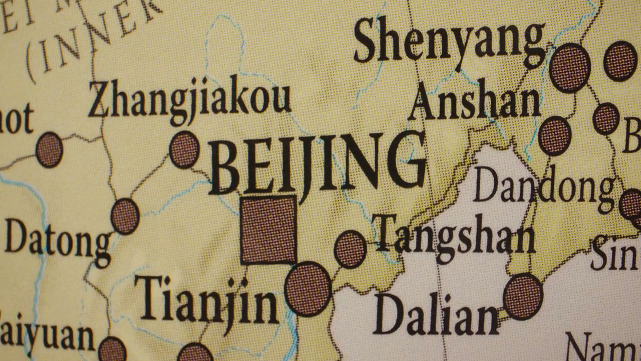Beijing City on World Map