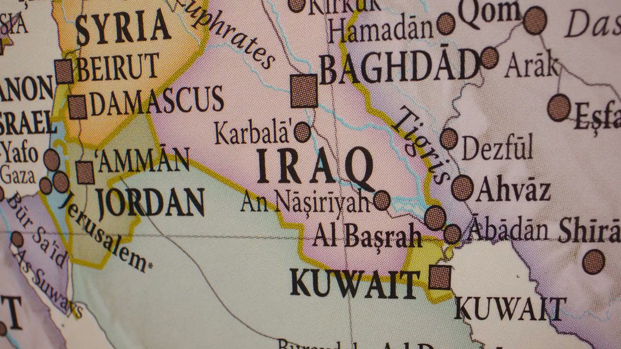 Political Map of Iraq and Neighboring Countries