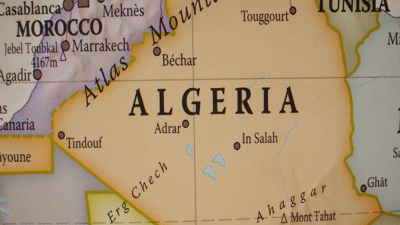 Algeria Country on World Map