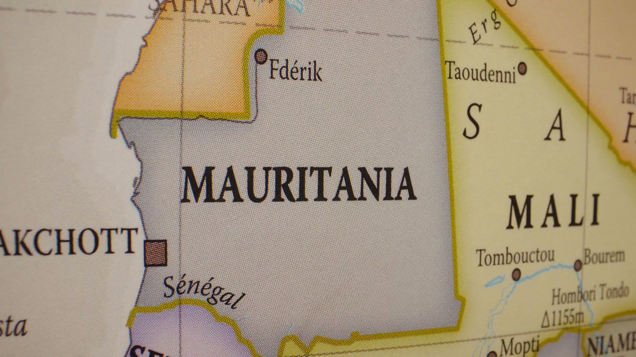 Close-Up Political Map of Mauritania