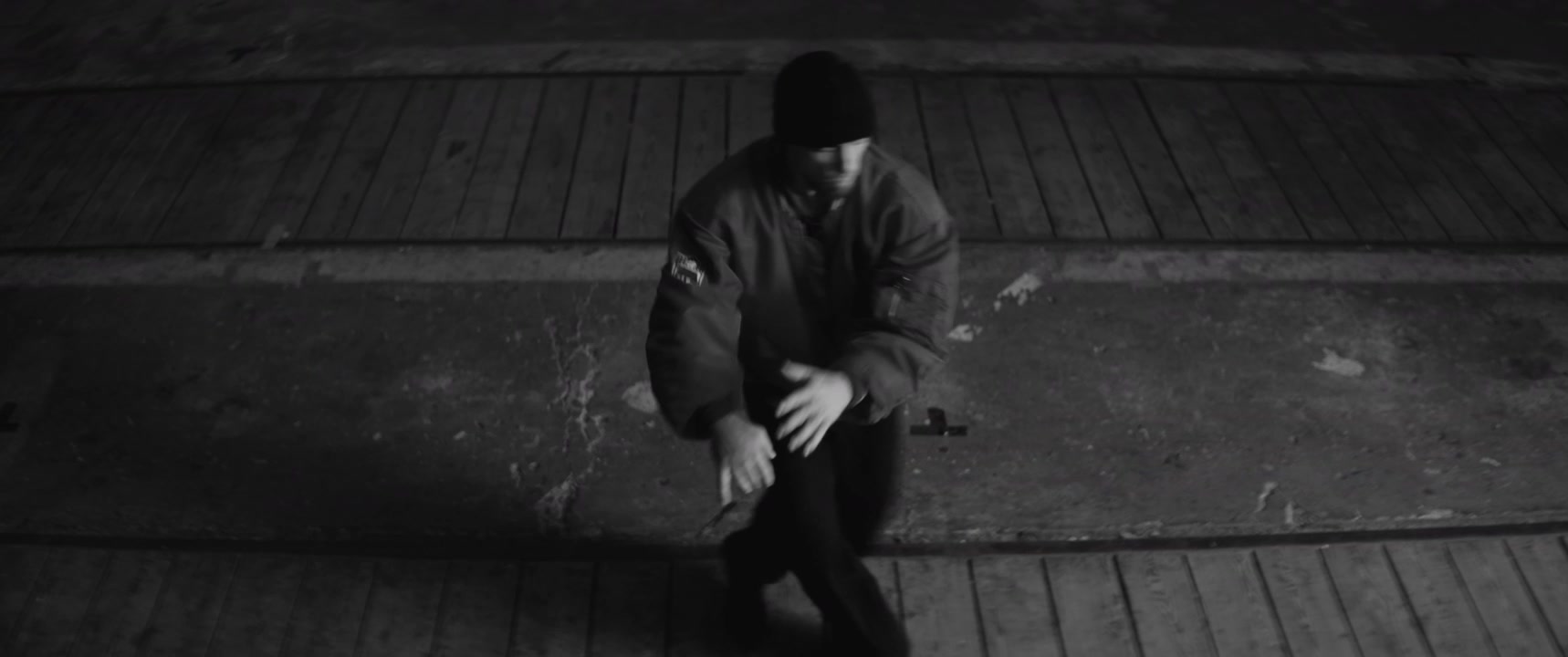 Black and White Breakdancer Performing Moves