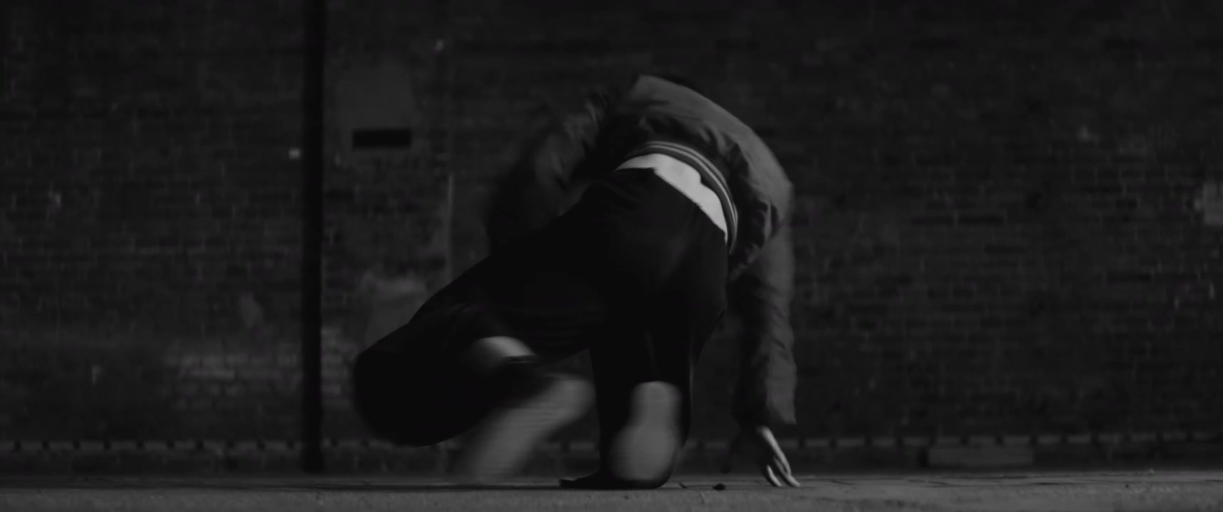 Breakdancer Freestyle Dancing in Black and White