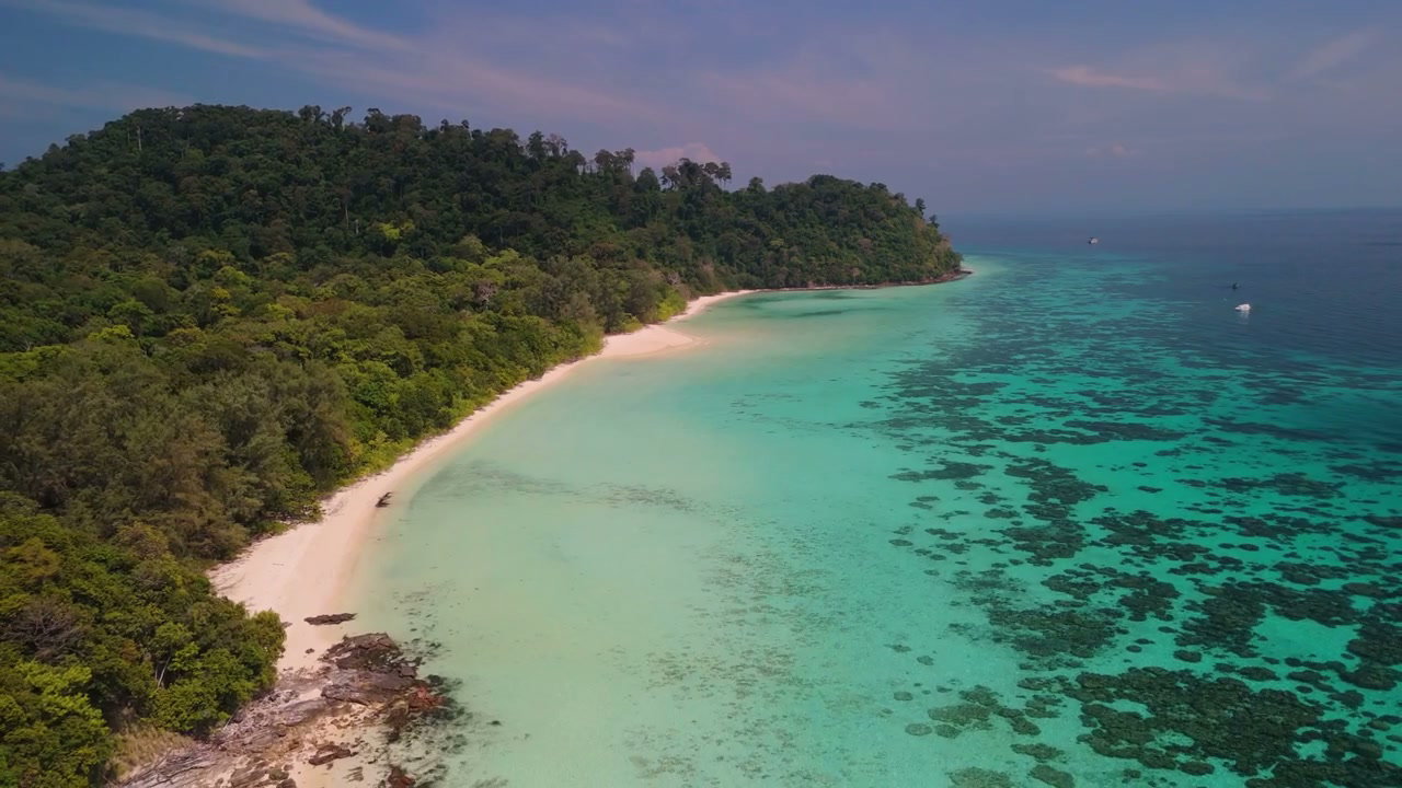 Tropical Island Beach and Coral Reef in Thailand
