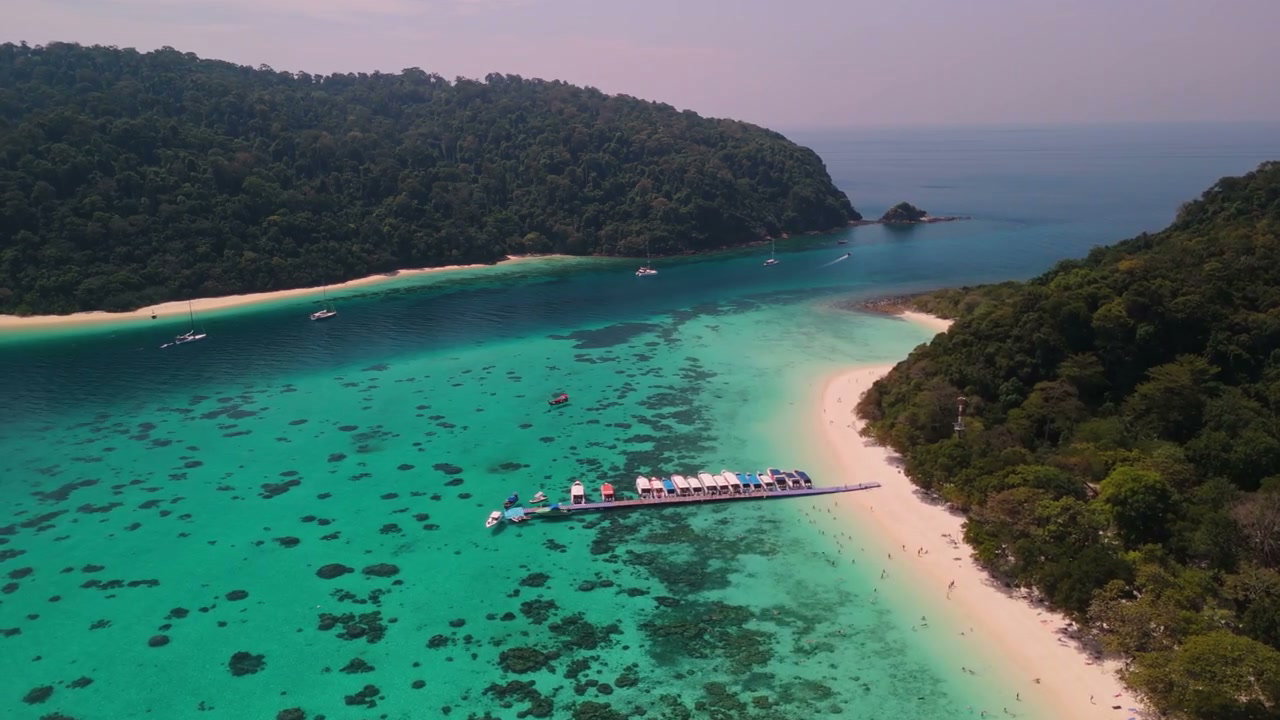 Thailand Tropical Island Bay Drone View