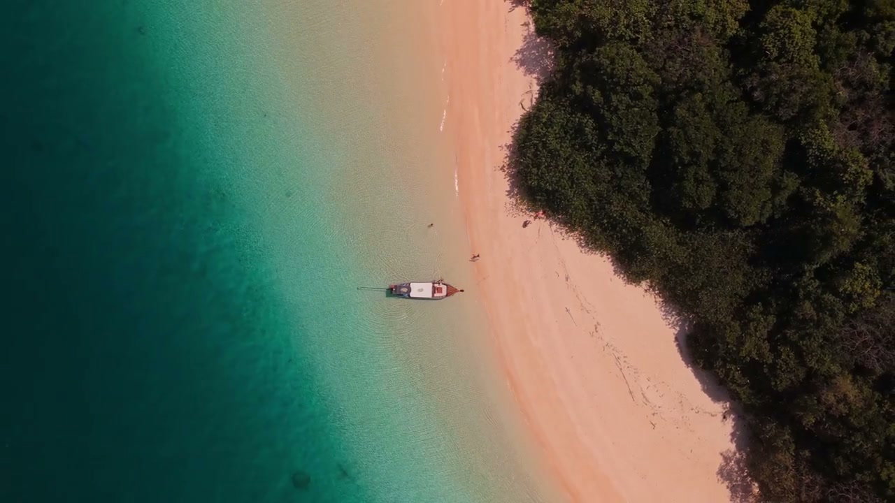 Thailand Beach Boat Drone View