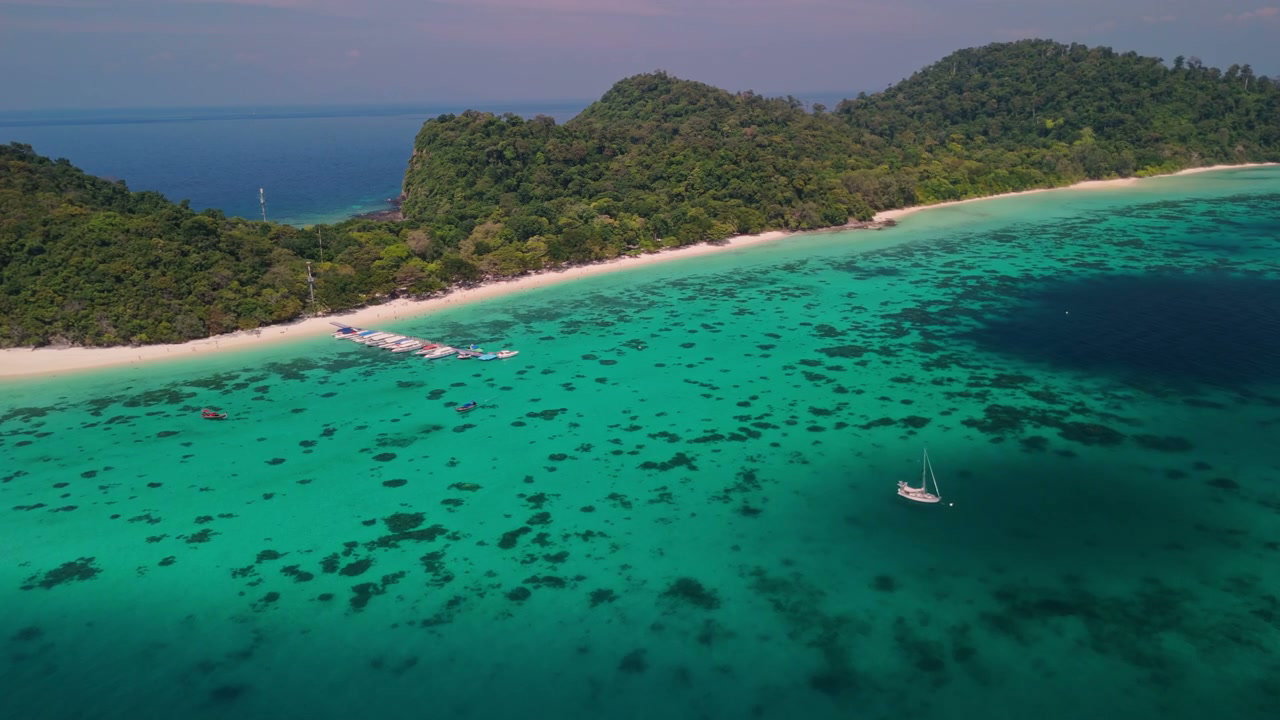 Tropical Island Beach and Turquoise Ocean
