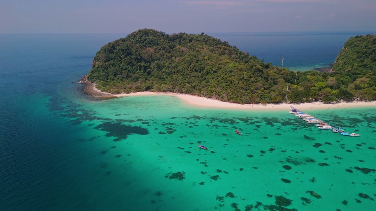 Aerial View Tropical Island Beach Thailand
