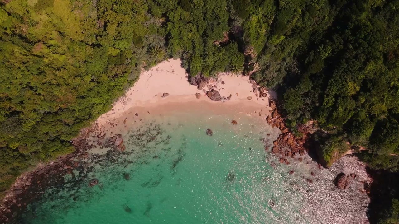 Aerial View Secluded Tropical Beach Thailand