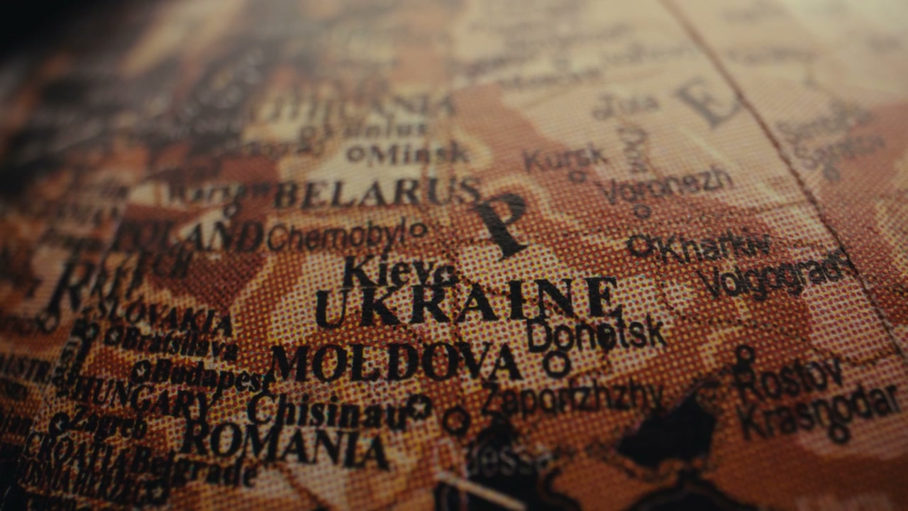 Vintage Globe Map of Eastern Europe