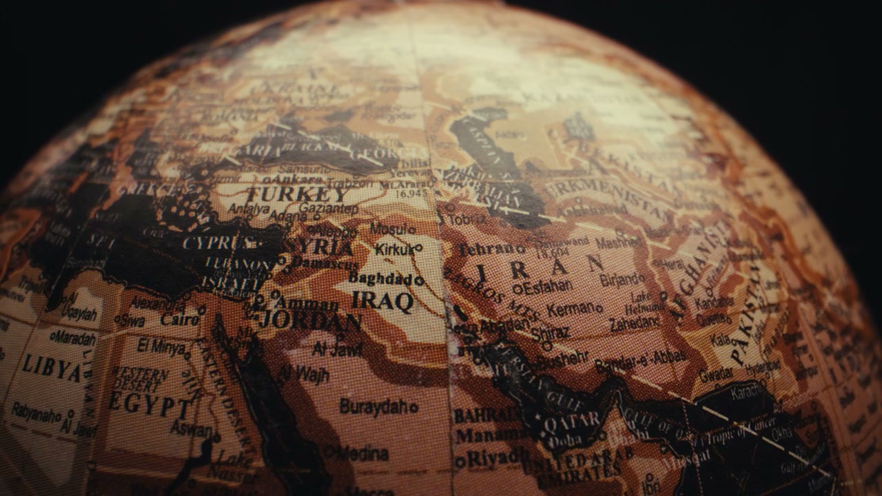 Vintage Globe Rotating Middle East