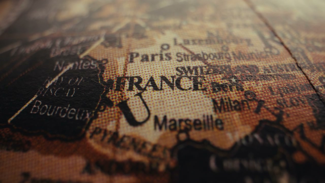 Vintage Globe France Map
