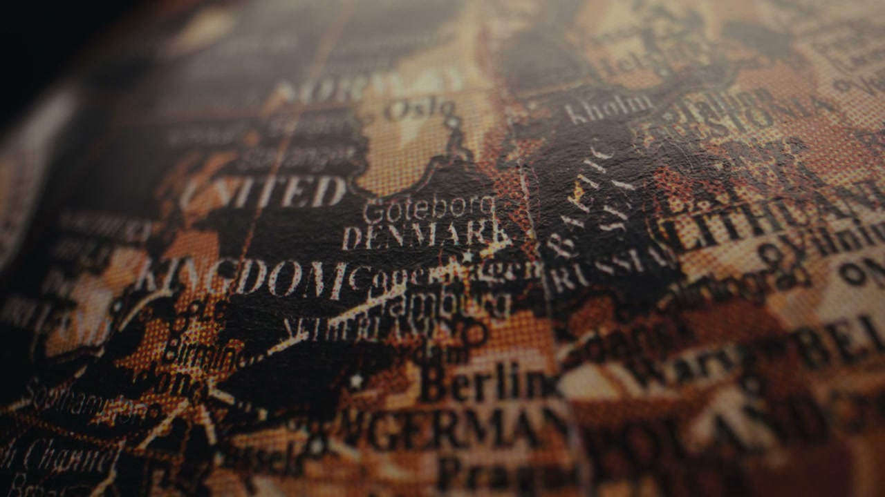 Vintage Globe Map of Europe