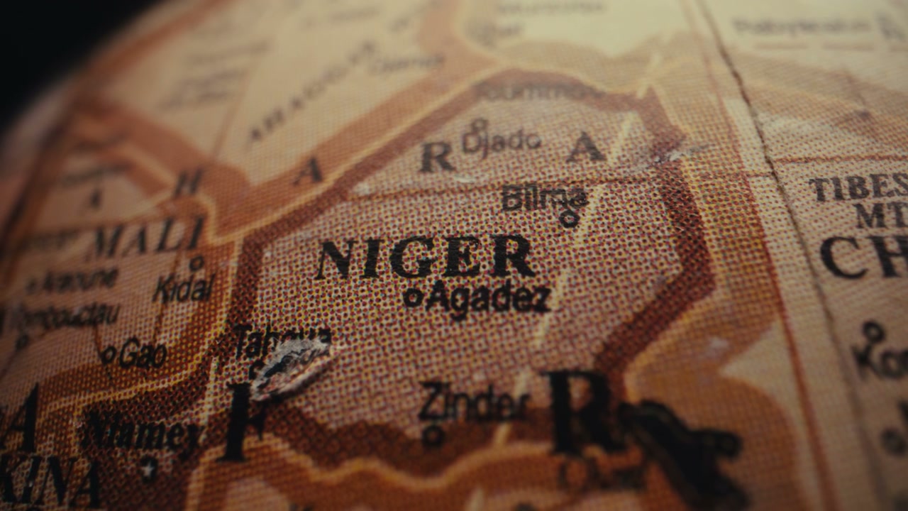 Vintage Globe Map Showing Niger