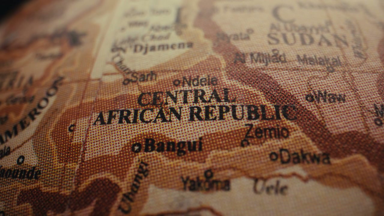 Vintage Globe Rotating, Central African Republic