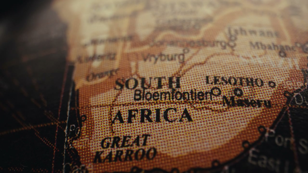Vintage Globe Showing Southern Africa