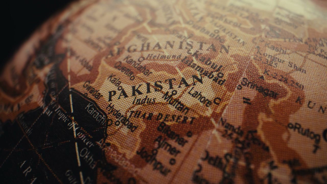 Vintage Globe Focusing on Pakistan