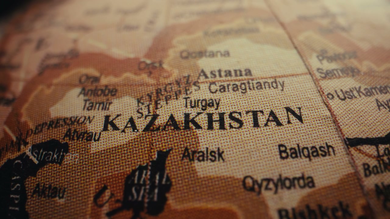 Vintage Globe Showing Kazakhstan Map