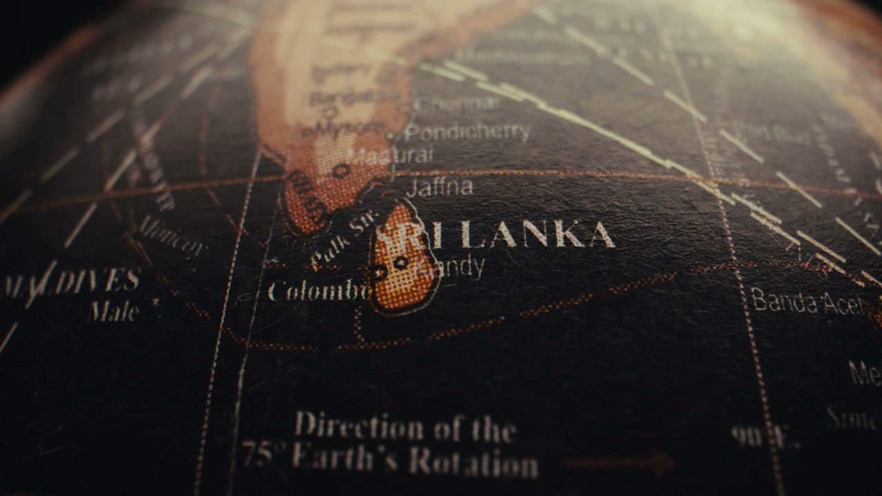 Vintage Globe Map of Sri Lanka