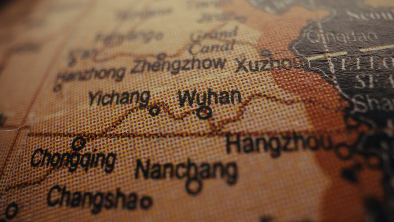 Vintage Globe Closeup on China Map