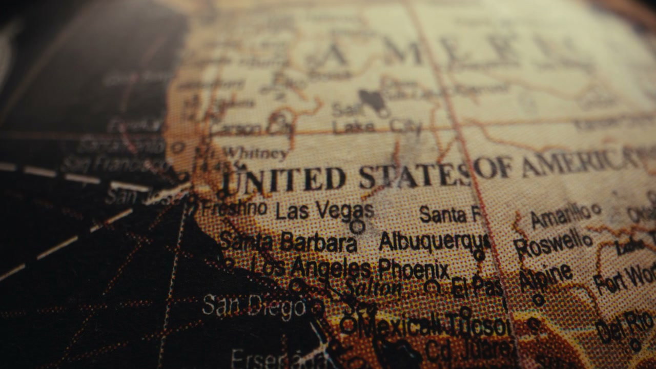 Vintage Globe Map of United States