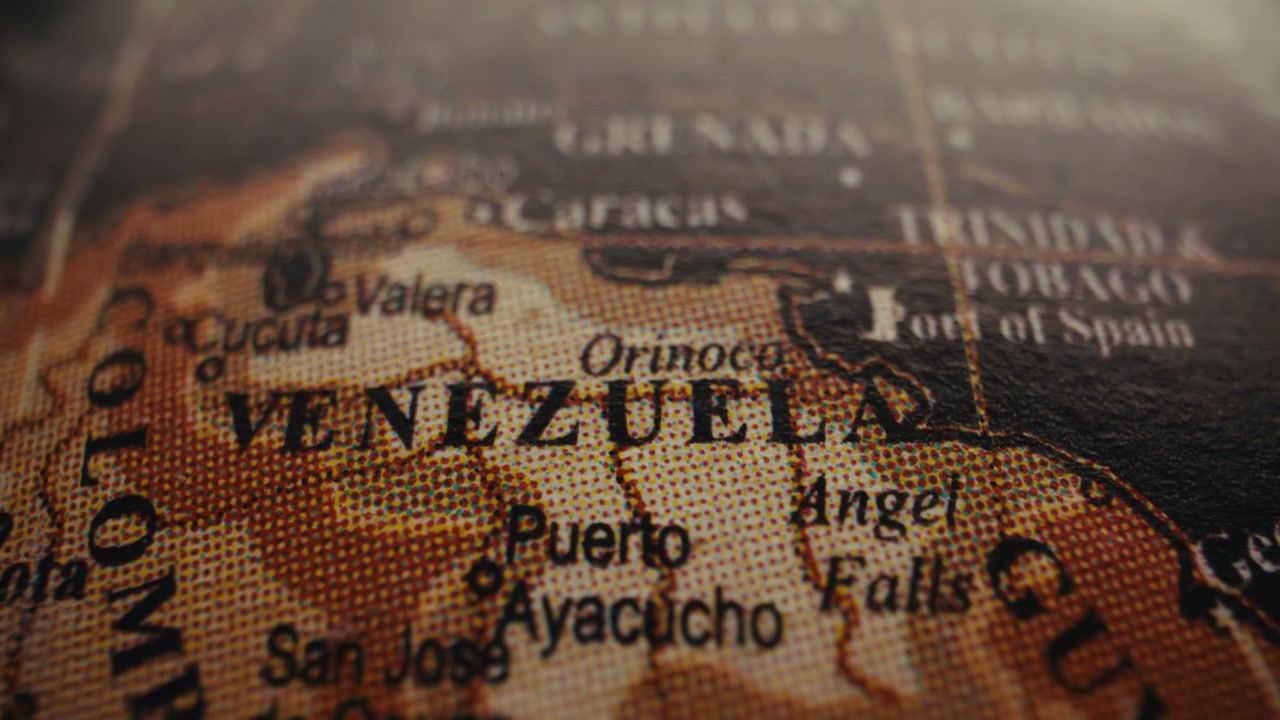 Vintage Globe Rotating to Venezuela