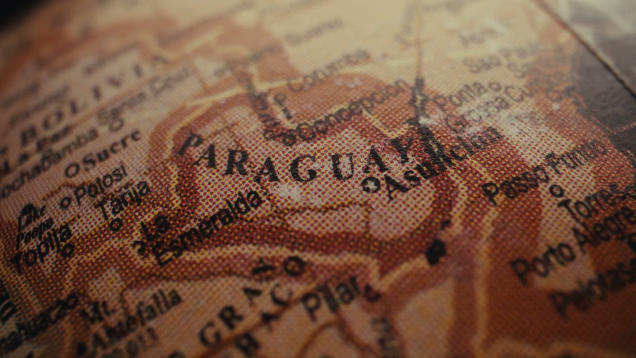 Vintage Globe Showing Paraguay Map