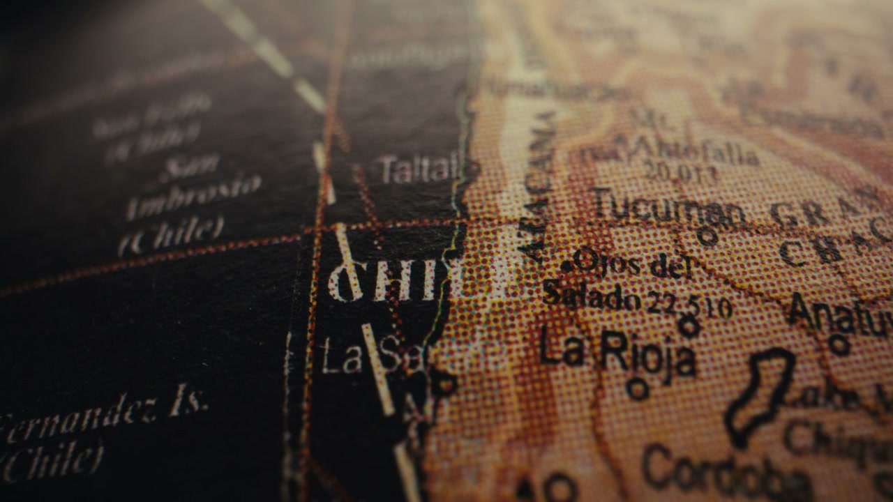 Vintage Globe Showing Chile and South America