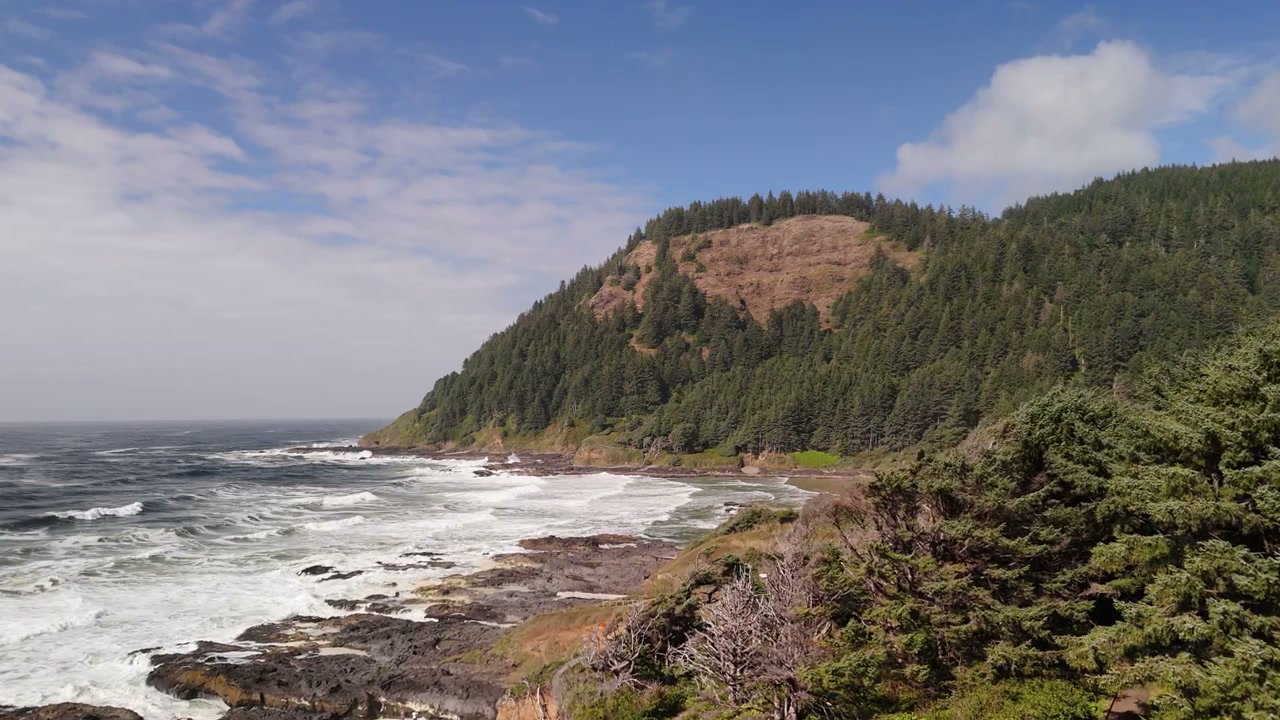 Pacific Coast Ocean Waves on Rocky Shore