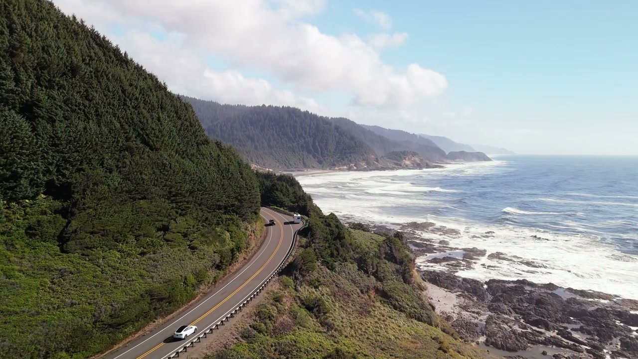 Cars Driving on Pacific Coast Highway