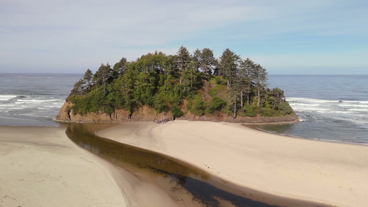 Pacific Coast Island and Sandy Beach