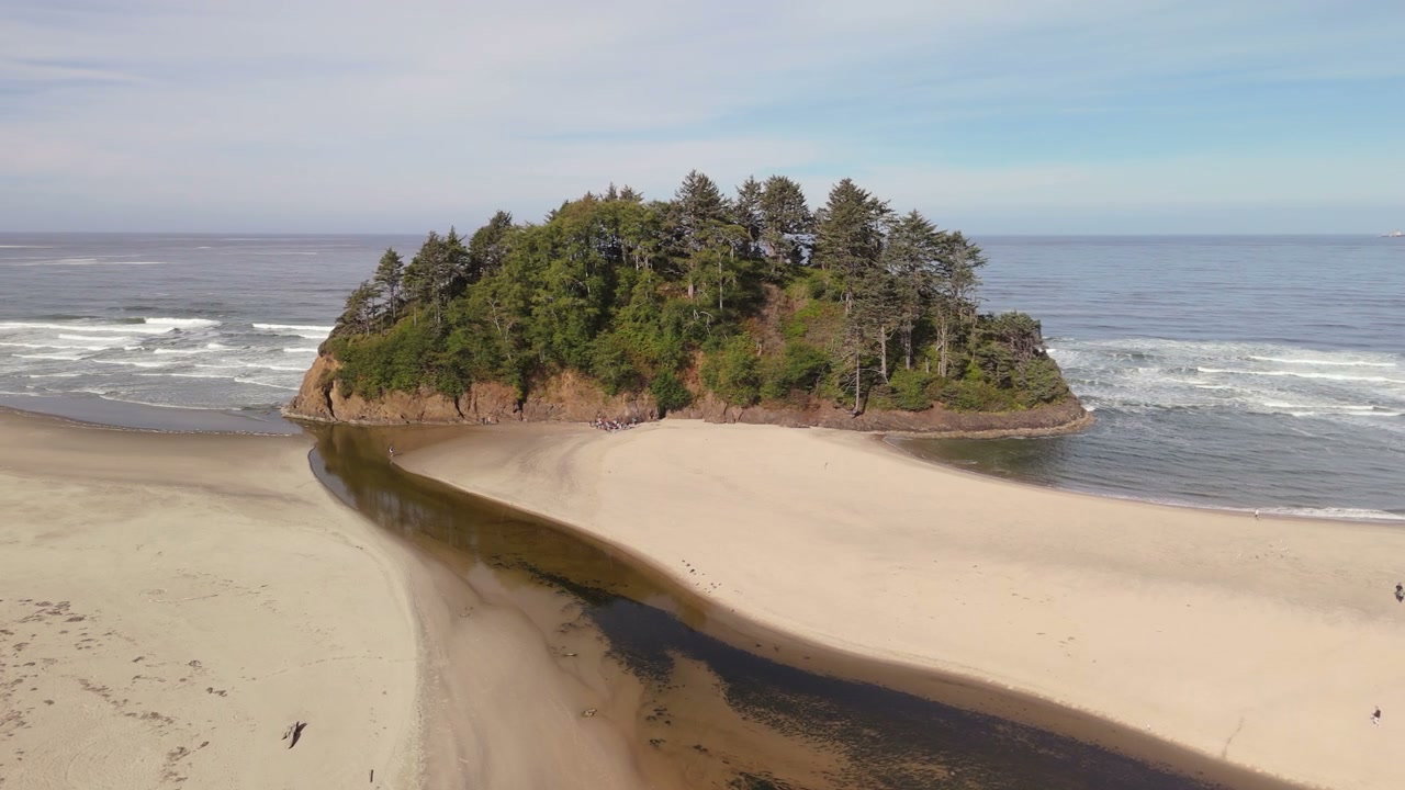 Pacific Coast Island and River Mouth