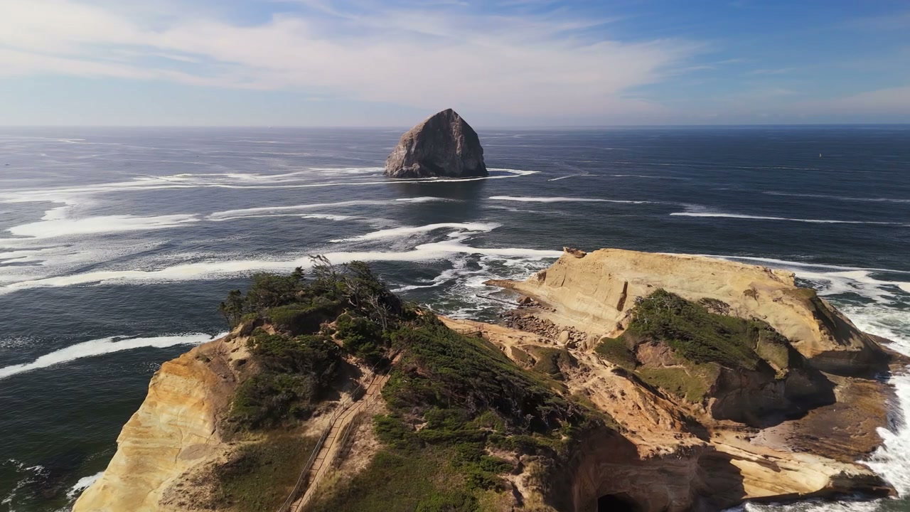 Aerial View of Pacific Coast Sea Stack